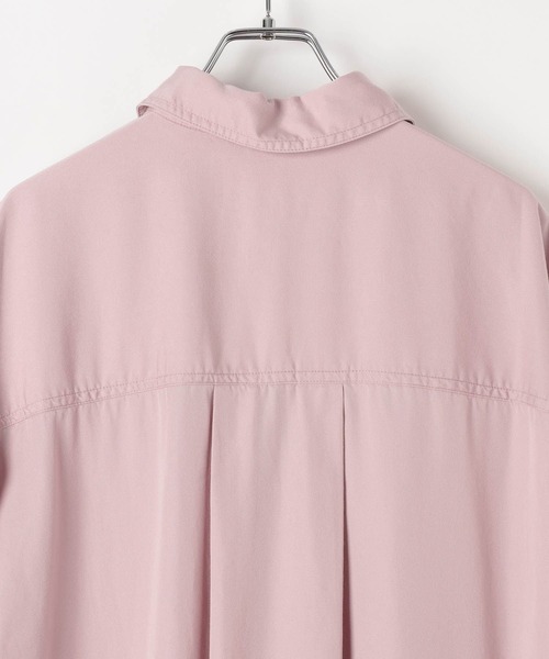 BAYFLOW（ベイフロー）の「[さらりとした肌触り]テンセル(TM)シャツワンピース（ワンピース・レディース・ネイビー/キャメル/ピンク/カーキ・MEDIUM/SMALL）」の10枚目の写真