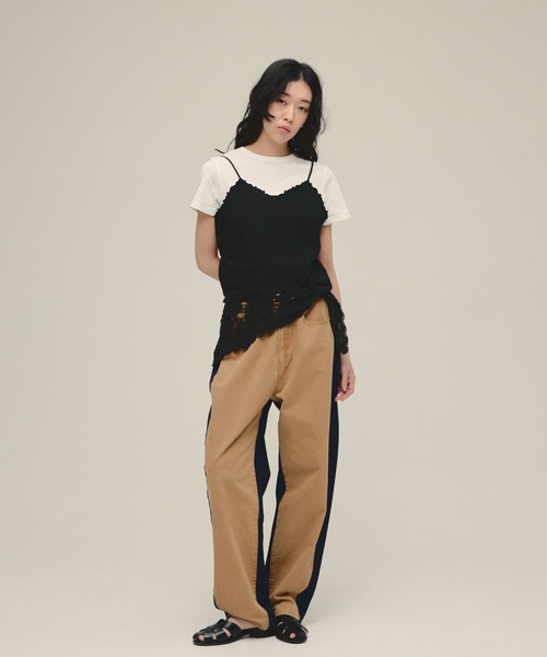 eL(エル)の「【eL】Made in India Embroidery Cami/645532(キャミソール・レディース・オフホワイト/ブラック・FREE)」の9枚目の写真