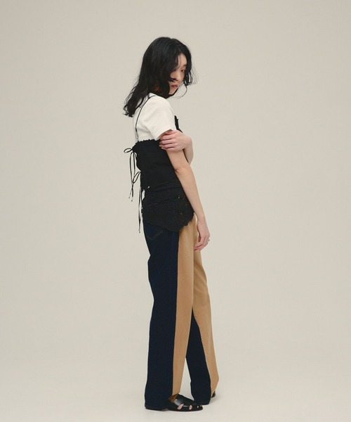 eL(エル)の「【eL】Made in India Embroidery Cami/645532(キャミソール・レディース・オフホワイト/ブラック・FREE)」の10枚目の写真