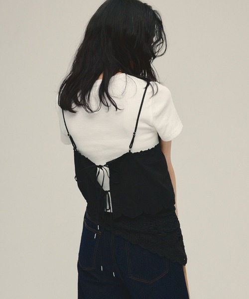 eL(エル)の「【eL】Made in India Embroidery Cami/645532(キャミソール・レディース・オフホワイト/ブラック・FREE)」の13枚目の写真