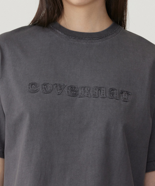 COVERNAT WOMAN(カバーナットウーマン)の「ウーマンオーバーフィットピグメントクーパーロゴTシャツCharcoal(Tシャツ/カットソー・レディース・その他・F)」の7枚目の写真