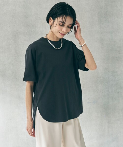 UNFILO（アンフィーロ）の「BEAUTY FORM-T cotton フォルムTシャツ（Tシャツ/カットソー・レディース・グレー系/ブラック系/ベージュ系/ホワイト系・MEDIUM/LARGE/SMALL）」の14枚目の写真