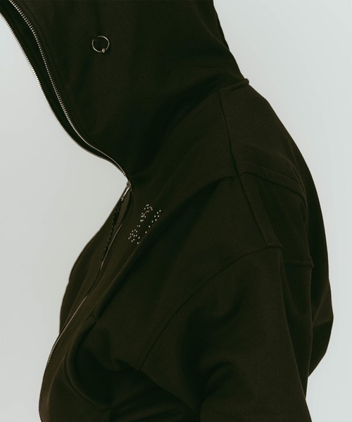 Knuth Marf(クヌースマーフ)の「Knuth Marf/クヌースマーフ pierced hooded sweatshirt(パーカー・レディース・ブルー/チャコールグレー・FREE)」の9枚目の写真