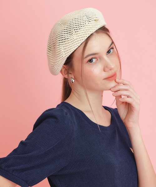 REDYAZEL（レディアゼル）の「プレートメッシュサマーベレー（ハンチング/ベレー帽・レディース・オフホワイト/ベージュ/ブラック・FREE）」の19枚目の写真