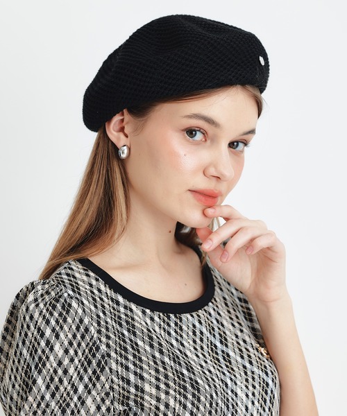 REDYAZEL（レディアゼル）の「プレートメッシュサマーベレー（ハンチング/ベレー帽・レディース・オフホワイト/ベージュ/ブラック・FREE）」の7枚目の写真