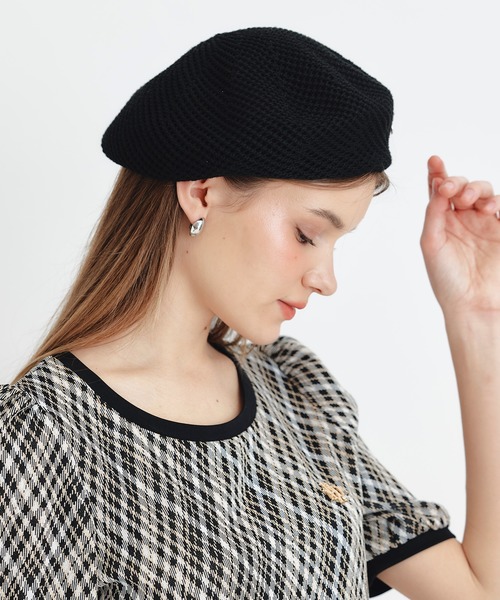 REDYAZEL（レディアゼル）の「プレートメッシュサマーベレー（ハンチング/ベレー帽・レディース・オフホワイト/ベージュ/ブラック・FREE）」の8枚目の写真