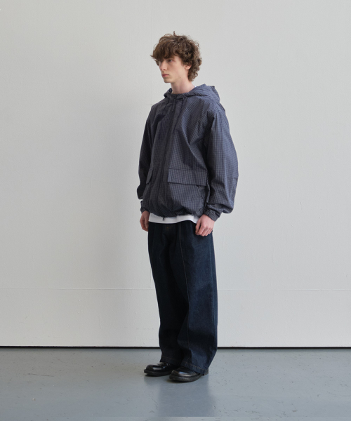HORLISUN(ホーリーサン)の「Breeze Typewriter Check Hood Jacket Navy(ナイロンジャケット・メンズ・その他・MEDIUM/LARGE/SMALL)」の6枚目の写真