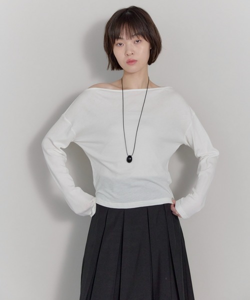 leimn(レイムン)の「オフショルシアースウェット(Tシャツ/カットソー・レディース・ホワイト/ブラック/チャコールグレー・FREE)」の8枚目の写真