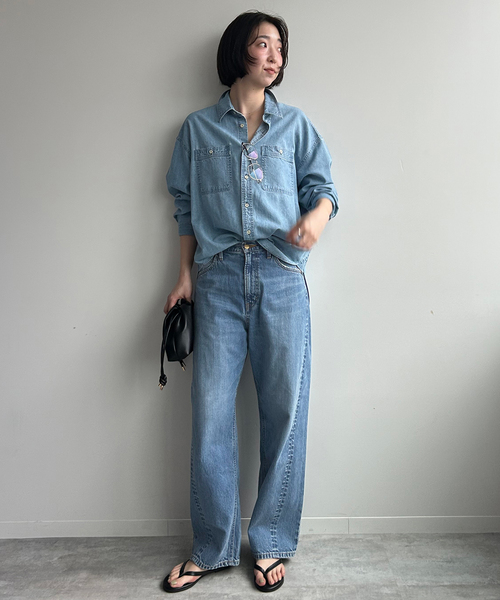 Lee（リー）の「LEE/リー SLOBE別注 カーブデニム　LL8030（デニムパンツ・レディース・スカイブルー/ブルー・38/36/34）」の11枚目の写真