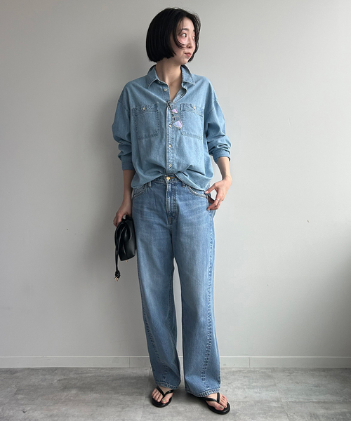 Lee（リー）の「LEE/リー SLOBE別注 カーブデニム　LL8030（デニムパンツ・レディース・スカイブルー/ブルー・38/36/34）」の12枚目の写真