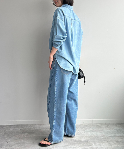 Lee（リー）の「LEE/リー SLOBE別注 カーブデニム　LL8030（デニムパンツ・レディース・スカイブルー/ブルー・38/36/34）」の13枚目の写真