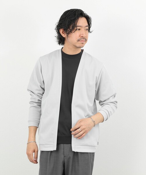 NOLLEY’S（ノーリーズ）の「針抜きジャージ ボタンレスカーディガン 26SS（カーディガン/ボレロ・メンズ・グレイッシュベージュ/マスタード/ネイビー・M/L/XL）」の20枚目の写真