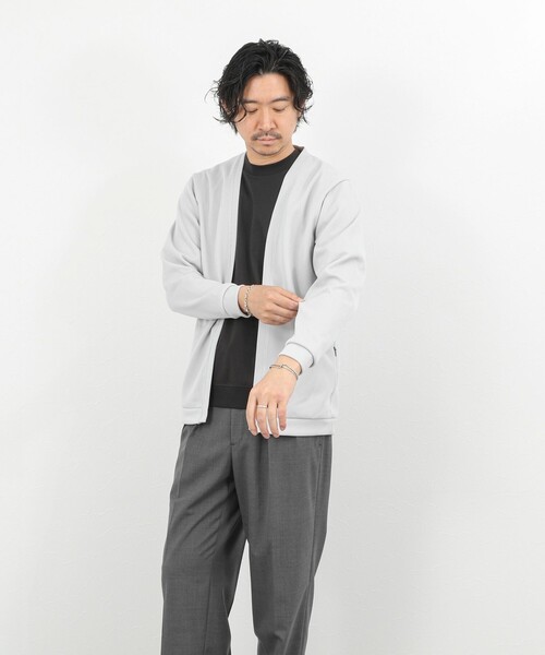NOLLEY’S（ノーリーズ）の「針抜きジャージ ボタンレスカーディガン 26SS（カーディガン/ボレロ・メンズ・グレイッシュベージュ/マスタード/ネイビー・M/L/XL）」の16枚目の写真