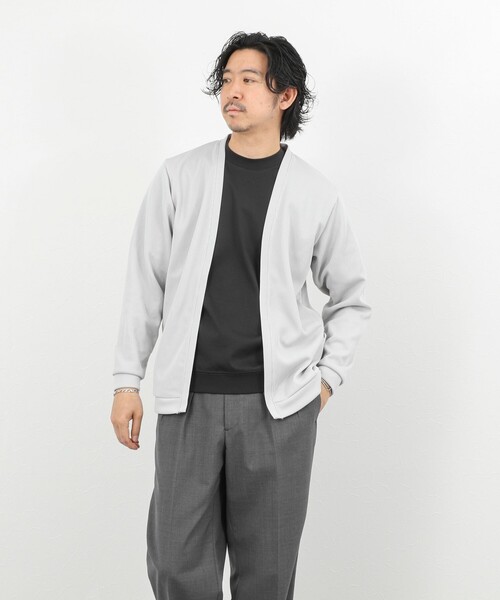NOLLEY’S（ノーリーズ）の「針抜きジャージ ボタンレスカーディガン 26SS（カーディガン/ボレロ・メンズ・グレイッシュベージュ/マスタード/ネイビー・M/L/XL）」の15枚目の写真