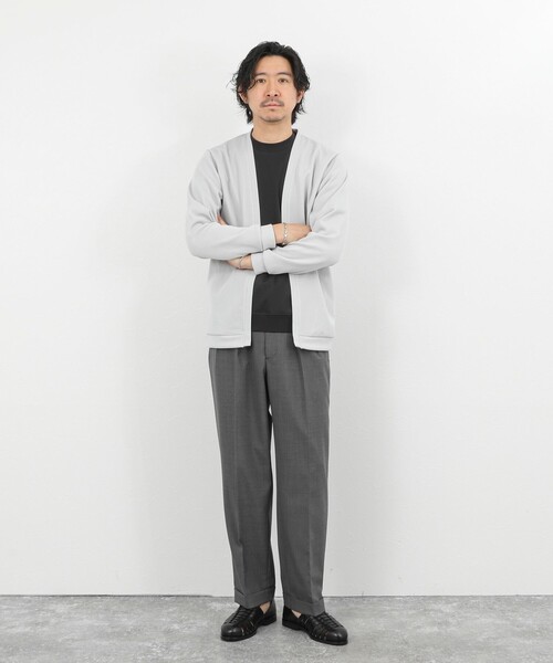 NOLLEY’S（ノーリーズ）の「針抜きジャージ ボタンレスカーディガン 26SS（カーディガン/ボレロ・メンズ・グレイッシュベージュ/マスタード/ネイビー・M/L/XL）」の14枚目の写真