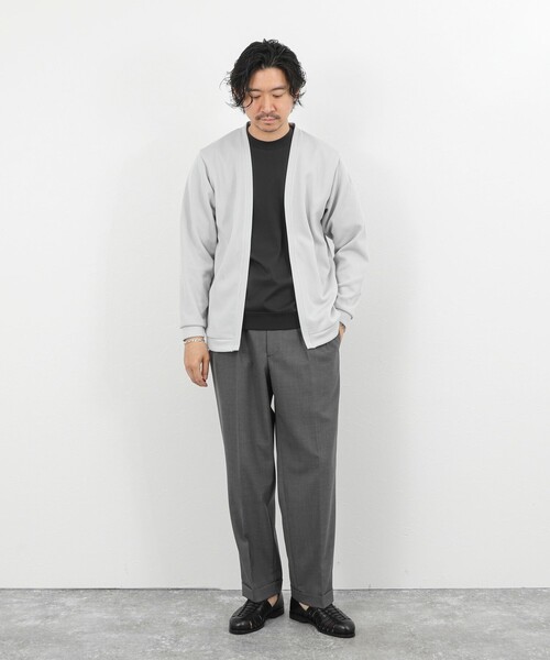 NOLLEY’S（ノーリーズ）の「針抜きジャージ ボタンレスカーディガン 26SS（カーディガン/ボレロ・メンズ・グレイッシュベージュ/マスタード/ネイビー・M/L/XL）」の13枚目の写真