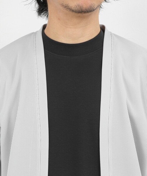 NOLLEY’S（ノーリーズ）の「針抜きジャージ ボタンレスカーディガン 26SS（カーディガン/ボレロ・メンズ・グレイッシュベージュ/マスタード/ネイビー・M/L/XL）」の8枚目の写真