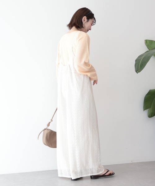 AMERICAN HOLIC（アメリカンホリック）の「レースキャミサロペット（サロペット/オーバーオール・レディース・ブラック/アイボリー/モカ・L/M）」の5枚目の写真