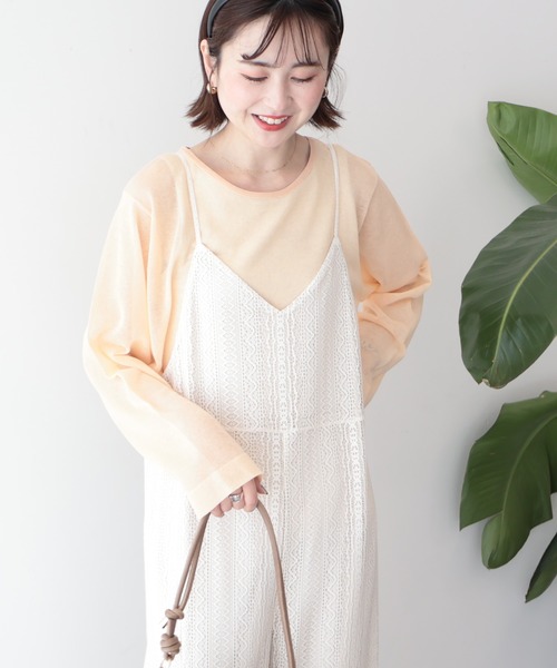 AMERICAN HOLIC（アメリカンホリック）の「レースキャミサロペット（サロペット/オーバーオール・レディース・ブラック/アイボリー/モカ・L/M）」の7枚目の写真