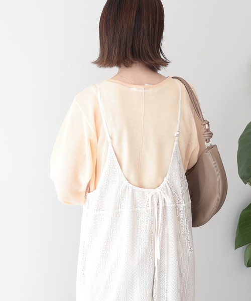 AMERICAN HOLIC（アメリカンホリック）の「レースキャミサロペット（サロペット/オーバーオール・レディース・ブラック/アイボリー/モカ・L/M）」の8枚目の写真