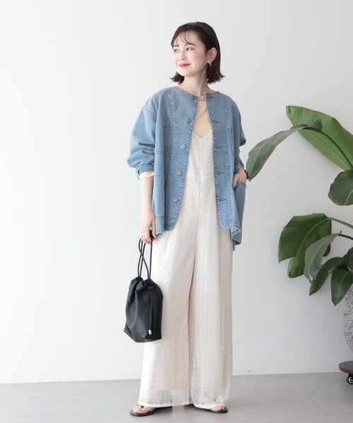 AMERICAN HOLIC（アメリカンホリック）の「レースキャミサロペット（サロペット/オーバーオール・レディース・ブラック/アイボリー/モカ・L/M）」の9枚目の写真