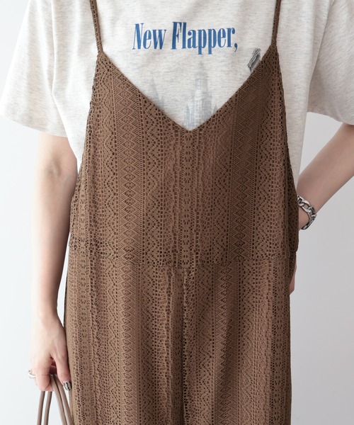 AMERICAN HOLIC（アメリカンホリック）の「レースキャミサロペット（サロペット/オーバーオール・レディース・ブラック/アイボリー/モカ・L/M）」の18枚目の写真