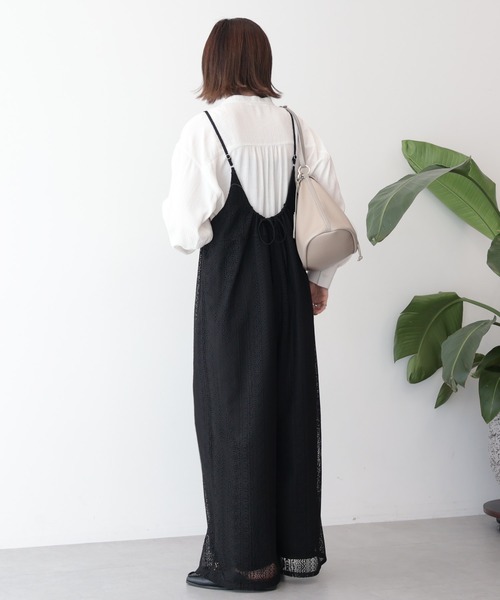 AMERICAN HOLIC（アメリカンホリック）の「レースキャミサロペット（サロペット/オーバーオール・レディース・ブラック/アイボリー/モカ・L/M）」の19枚目の写真