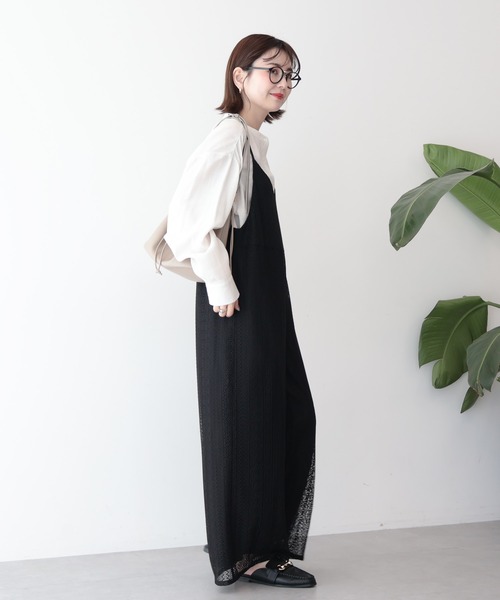 AMERICAN HOLIC（アメリカンホリック）の「レースキャミサロペット（サロペット/オーバーオール・レディース・ブラック/アイボリー/モカ・L/M）」の20枚目の写真