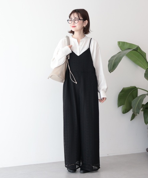 AMERICAN HOLIC（アメリカンホリック）の「レースキャミサロペット（サロペット/オーバーオール・レディース・ブラック/アイボリー/モカ・L/M）」の22枚目の写真