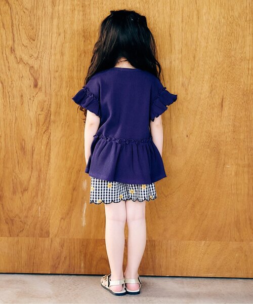 apres les cours（アプレレクール）の「フラワースカラップショートパンツ（その他パンツ・キッズ・ブラック/レインボー/ラベンダー・80/90/100/110/120/130/140）」の6枚目の写真