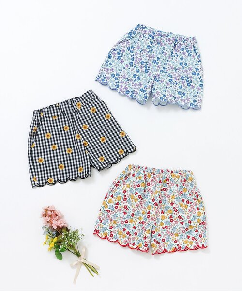 apres les cours（アプレレクール）の「フラワースカラップショートパンツ（その他パンツ・キッズ・ブラック/レインボー/ラベンダー・80/90/100/110/120/130/140）」の14枚目の写真