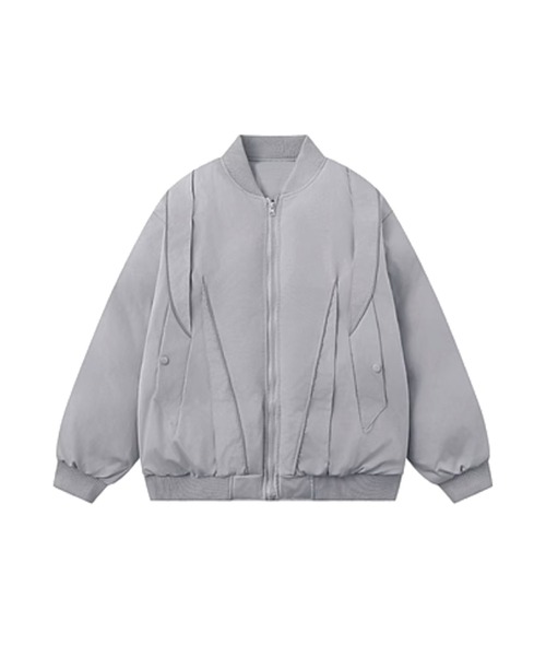 U:UME(ユーム)の「Patchwork Baseball Down Coat(ダウンジャケット/コート・メンズ・グレー・MEDIUM)」の1枚目の写真