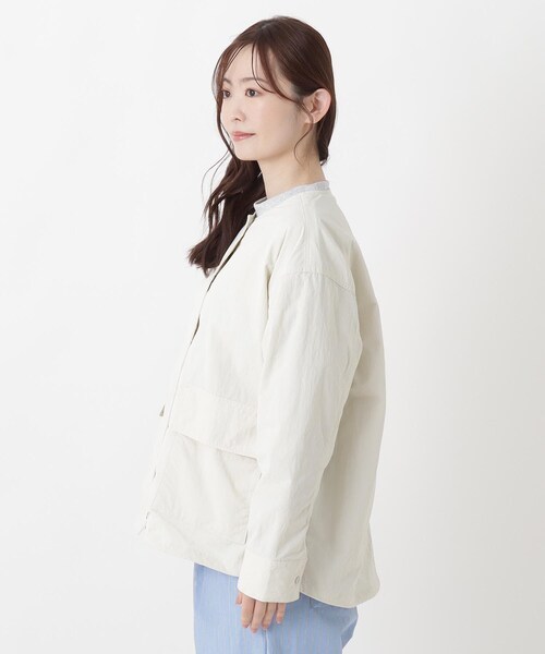 one'sterrace(ワンズテラス)の「撥水ノーカラージャケット(ノーカラージャケット・レディース・ブラック系8/カーキ系5/アイボリー系8・02)」の9枚目の写真