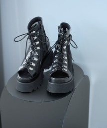 HARE | サイドベルトメッシュレースアップブーサン(HARE)(サンダル)