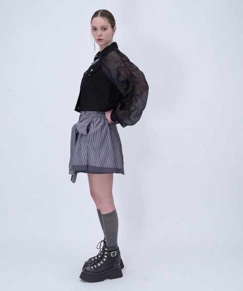 HARE（ハレ）の「サイドベルトメッシュレースアップブーサン(HARE)（サンダル・レディース・ブラック/シルバー/ブラック系その他・MEDIUM/LARGE/SMALL）」の8枚目の写真