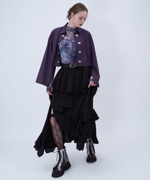 HARE（ハレ）の「サイドベルトメッシュレースアップブーサン(HARE)（サンダル・レディース・ブラック/シルバー/ブラック系その他・MEDIUM/LARGE/SMALL）」の9枚目の写真