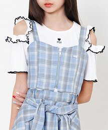 algy | 肩あきフリルリブTシャツ(Tシャツ/カットソー)