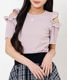 algy | 肩あきフリルリブTシャツ(Tシャツ/カットソー)