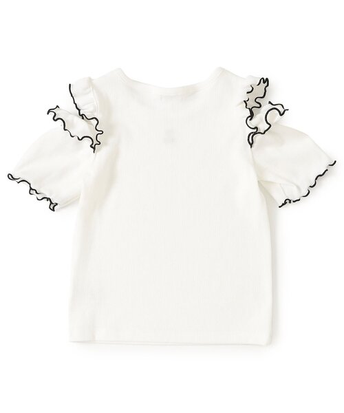algy(アルジー)の「肩あきフリルリブTシャツ(Tシャツ/カットソー・キッズ・ブラック/オフホワイト/ピンク・130/140/150/160)」の9枚目の写真