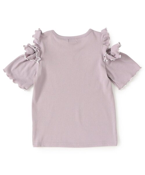 algy(アルジー)の「肩あきフリルリブTシャツ(Tシャツ/カットソー・キッズ・ブラック/オフホワイト/ピンク・130/140/150/160)」の8枚目の写真