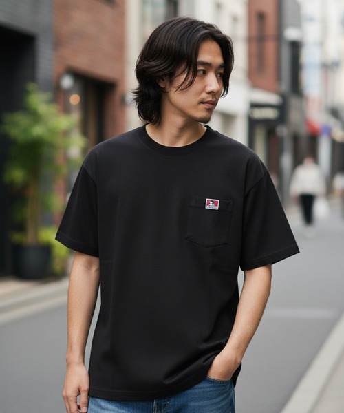 BEN DAVIS（ベンデイビス）の「【BEN DAVIS/ベンデイビス】 【ガシガシ着れるタフ生地】ポケT 洗い加工で目が詰まった厚手ボディ ドライな肌触り ヘビーウェイト（Tシャツ/カットソー・メンズ・ブラウン/ホワイト/ブラック/ダークグリーン/チャコールグレー・LARGE/MEDIUM/X-LARGE/SMALL）」の2枚目の写真