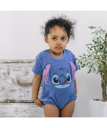 Disney | ディズニー 半袖ボディスーツ 顔ドッカン しっぽ付き スティッチ(ロンパース)