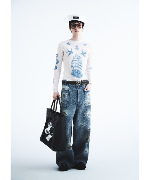 DAIRIKU（ダイリク）の「"TATTOO" Second Skin Knit（その他トップス・メンズ・ベージュ×ブラック/ホワイト系その他・M/L）」の5枚目の写真
