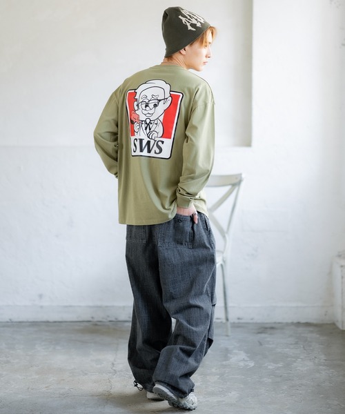 En serio TOKYO(エンソリオトーキョー)の「【SIDEWAYSTANCE】SFC長袖Tシャツ 70422(Tシャツ/カットソー・メンズ・ブラック/カーキ/ホワイト・SMALL/MEDIUM/LARGE/X-LARGE)」の10枚目の写真