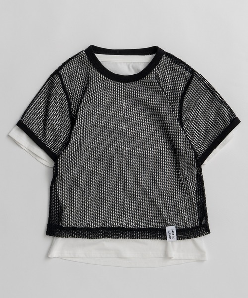 Mesh Layered T-Shirt/メッシュレイヤードTシャツ（Tシャツ/カットソー