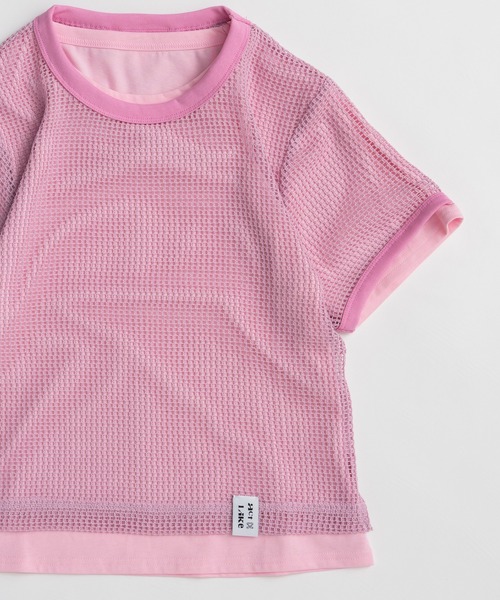 MAISON SPECIAL（メゾンスペシャル）の「Mesh Layered T-Shirt/メッシュレイヤードTシャツ（Tシャツ/カットソー・レディース・ピンク/ホワイト/ブラック・FREE）」の18枚目の写真