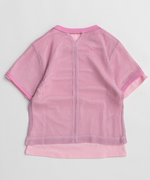 MAISON SPECIAL（メゾンスペシャル）の「Mesh Layered T-Shirt/メッシュレイヤードTシャツ（Tシャツ/カットソー・レディース・ピンク/ホワイト/ブラック・FREE）」の12枚目の写真