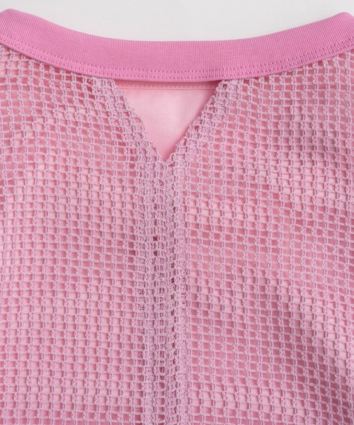 MAISON SPECIAL（メゾンスペシャル）の「Mesh Layered T-Shirt/メッシュレイヤードTシャツ（Tシャツ/カットソー・レディース・ピンク/ホワイト/ブラック・FREE）」の22枚目の写真