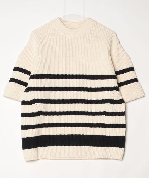 CLANE（クラネ）の「OVER HALF SLEEVE KNIT TOPS 10106-2083（ニット/セーター・メンズ・グリーン/その他3/ブラック・1）」の3枚目の写真