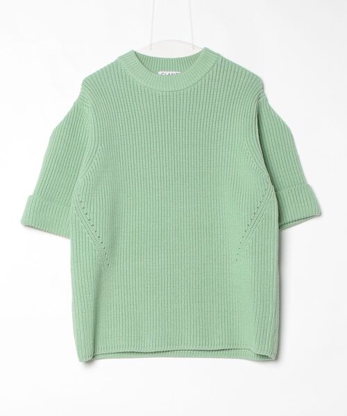 CLANE（クラネ）の「OVER HALF SLEEVE KNIT TOPS 10106-2083（ニット/セーター・メンズ・グリーン/その他3/ブラック・1）」の2枚目の写真